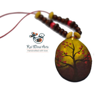 Tree Wooden Necklace Handpainted